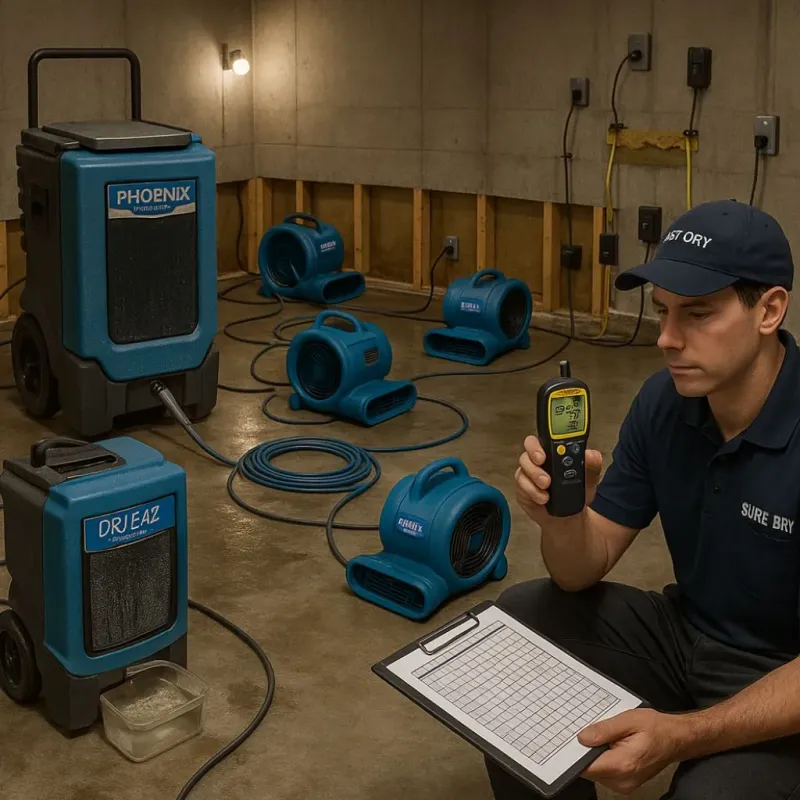 Structural Drying and Dehumidification process in Lake Michigan Beach, MI